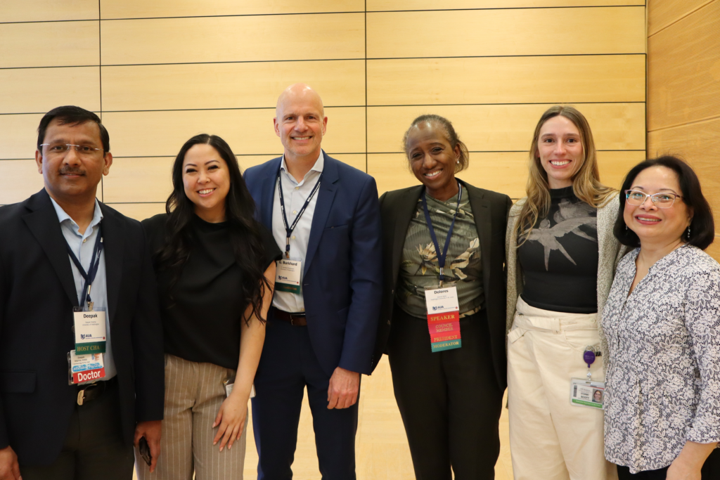 Deepak Sharma, G. Burkhard Mackensen, and members of our staff who supported the meeting with AUA President Dolores B. Njoku.