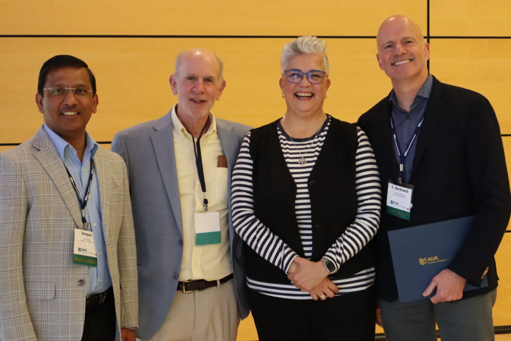 Drs. Deepak Sharma and G. Burkhard Mackensen with the featured speakers of our host program: Philip G. Morgan, MD and Heidi van Rooyen, PhD
